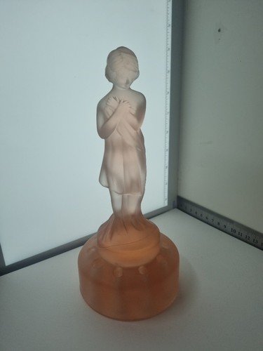 Art deco pink glass draped - art,