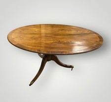Antique Victorian Mahogany Tilt-Top Oval Dining Table c.1850 Regency Style