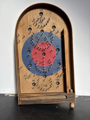 Vintage wooden bagatelle board - vintage,