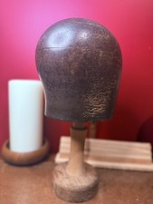 Vintage dummy head Millinery Wood Hat Block 22 Inc Milliner tool form crown head