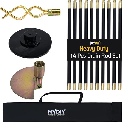 Drain rod set kit - kit, plunger