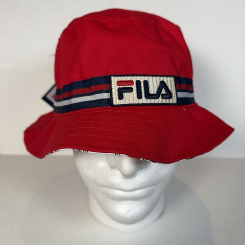 Fila red cotton bucket - cotton, hat