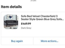 Sofa Bed Velvet Chesterfield