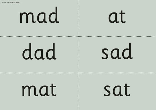 Nursery green word cards read - word,