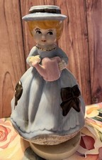Vintage 1960’’s Schmid Little Girl mid century Musical Box Rotating 7”