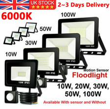 LED Floodlight With PIR Motion Sensor Outdoor Garden Security Lights Waterproof