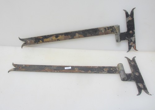 Antique iron gate hinges - iron,