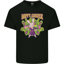 Trippy Easter Magic Mushrooms LSD Mens Cotton T-Shirt Tee Top