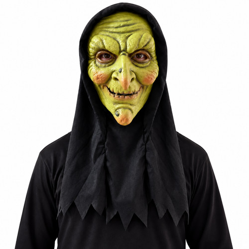 Scary witch mask with black - witch,
