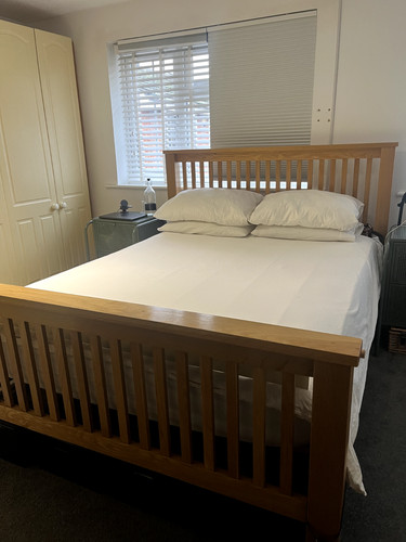 Solid oak double - , bed