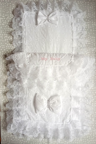 Dolls pram set broderie - dolls,