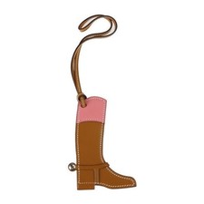 HERMES  Swift Butler NaturalSable Paddock bot boots Strap bag charm Jockey boots