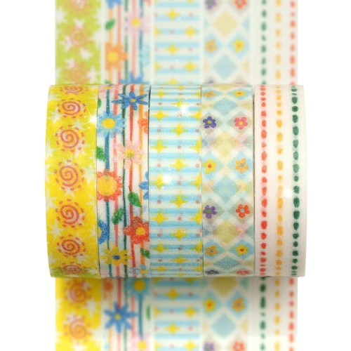 Cute pattern washi tape set - washi, 5