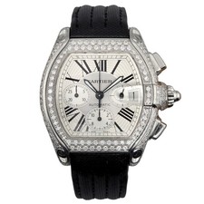 Cartier Roadster 2618 Automatic Chronograph 42mm Diamond Set Bustdown Iced Out