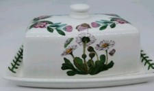 *READ* Portmeirion Botanic Garden Covered Butter Dish w/Knob Handle   *CHIPPED*