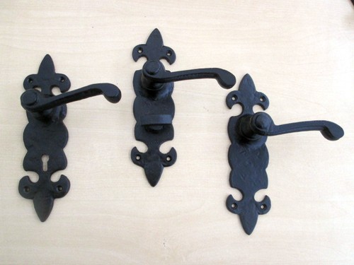 Pair black antique cast - pair,