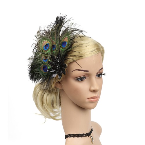 Sequin vintage lady feather - vintage,