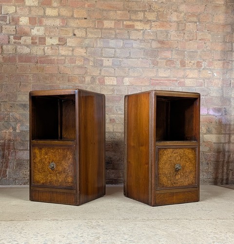 Pair vintage burr walnut - vintage,