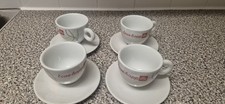 ILLY "LIVE HAPPY" COFFEE CUPS/ SAUCERS-ITALY-COLOURED STRING PATTERN- RARE IPA