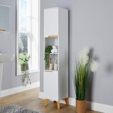 Bathroom Tall Storage Cabinet Open Shelving Unit 2 Door Tallboy Seconds