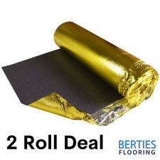 Sonic Gold 5mm Thick - Wood & Laminate Flooring Underlay - 2 Rolls + Free Tape!