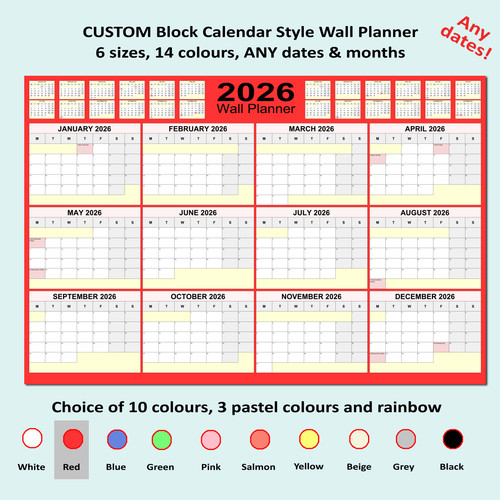 2026 year wall planner - , block
