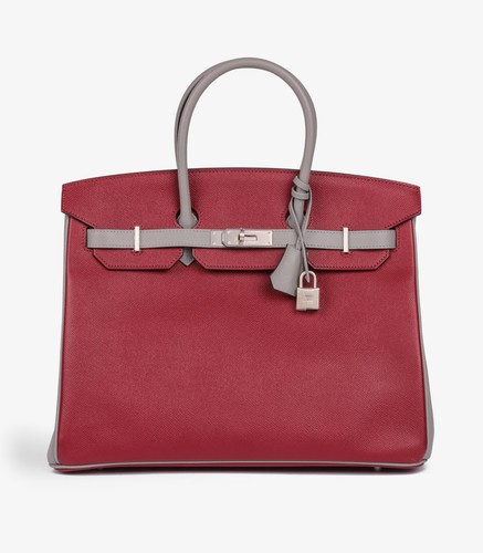 Hermès rouge grenat gris - rouge,