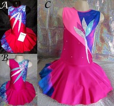 Dance Costume Pink Leotard Cheer Twirling Jazz Tap Ice Skating Dress MADE IN UK