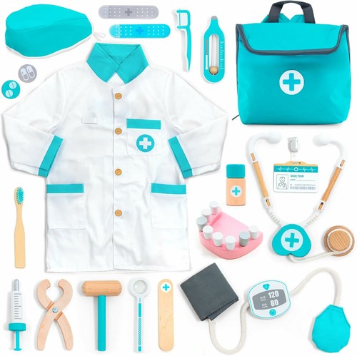 Wooden doctor pretend play kit - doctor,
