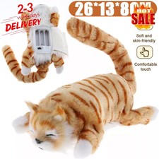 Interactive Cat Plush Toy Ginger Rolling Wagging Tail Kitten Toy Cat Doll Gifts