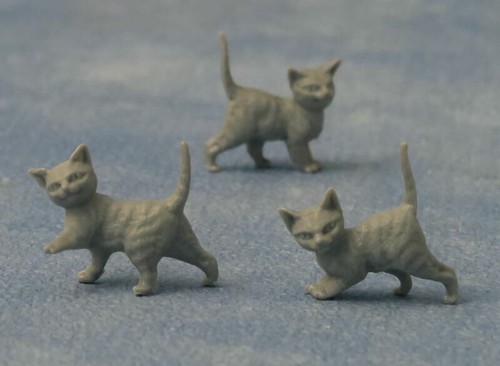 Three grey kittens miniature - three,