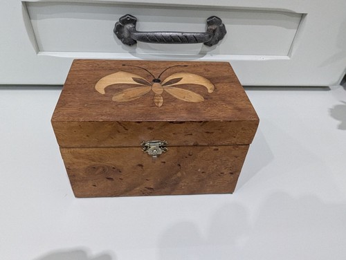 Vintage wooden inlaid - wooden, tea