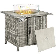 Outdoor PE Rattan Gas Fire Pit