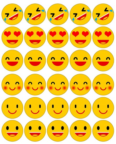 Emoji faces cupcake toppers - faces,