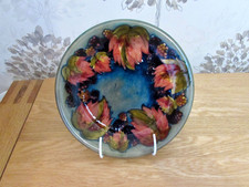 William Moorcroft, Shallow Bowl, Flambe Leaf And Blackberry Design, Circa 1928.