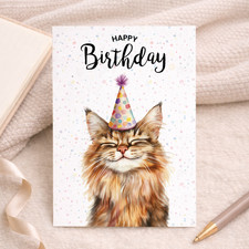 Maine Coon Birthday Card For