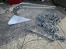 7kg Plough - CQR  style boat anchor  15 metres Of 8mm chain No rope
