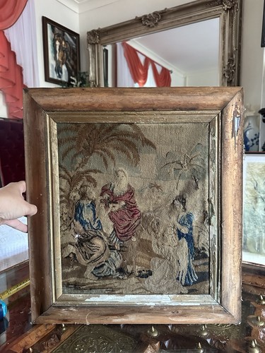 Antique framed biblical scene - antique,