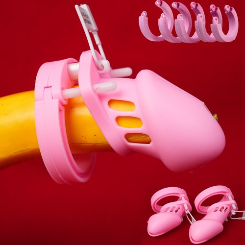 Pink silicone chastity device - pink,