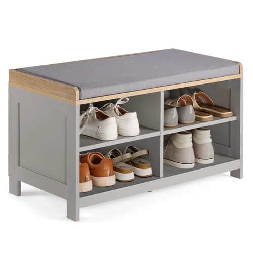 Grey shoe storage bench - grey, with