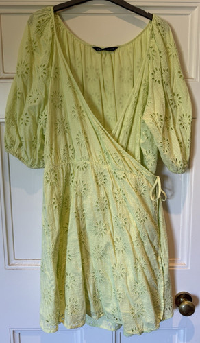Zara green wrap dress - wrap, xxl