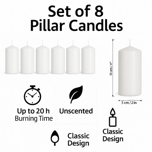 Pack pillar candles 10 x - pack, 8