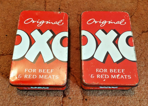Pair 1990s oxo tins - of,
