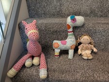 Mamas & Papas Gingerbread Chime Pony and Summer Berry Rag Doll plus Giraffe 
