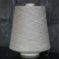 COTTON LINEN YARN 500g CONE UNDYED ECRU NATURAL FLAX WEAVING WARP TWIST OATMEAL