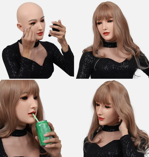 Realistic silicone female head - realistic,