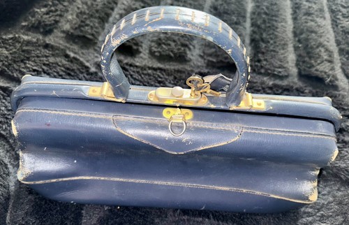 Vintage retro real leather