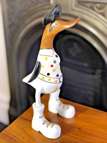 Wooden elvis duck 25cm - 25cm, bamboo