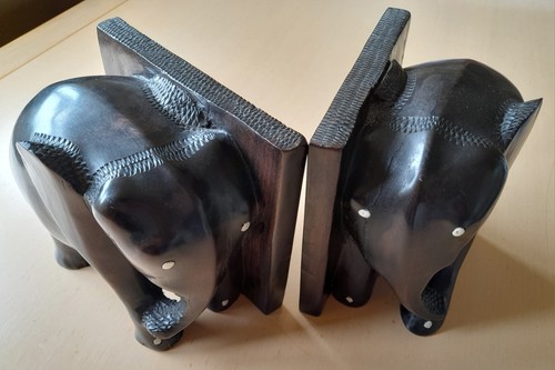 Pair ebony elephant - of,