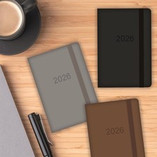 2026 Diary A7 Pocket Week to View Planner Organiser Hardback PU Leather Stylish